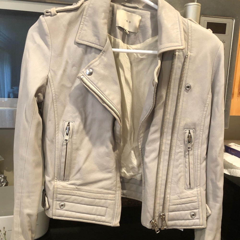 Iro leather jacket in light gray size FR38
